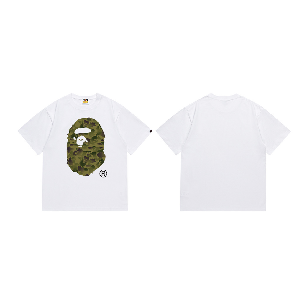 Bathing Shark and ape head print T-Shirt NextBlock