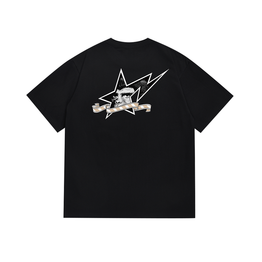 Bathing Shark and ape head print T Shirts NextBlock