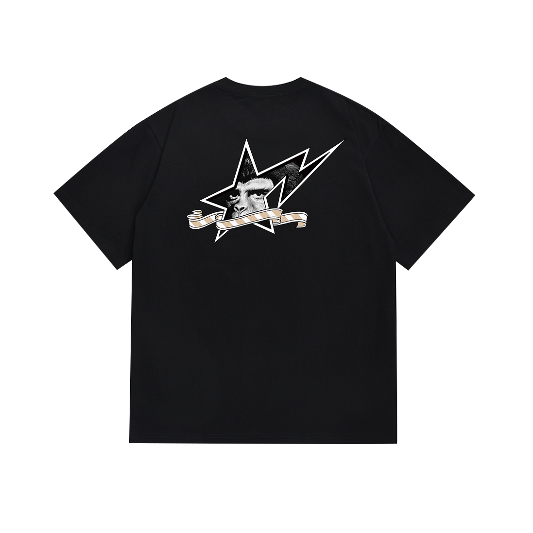 Bathing Shark and ape head print T Shirts NextBlock