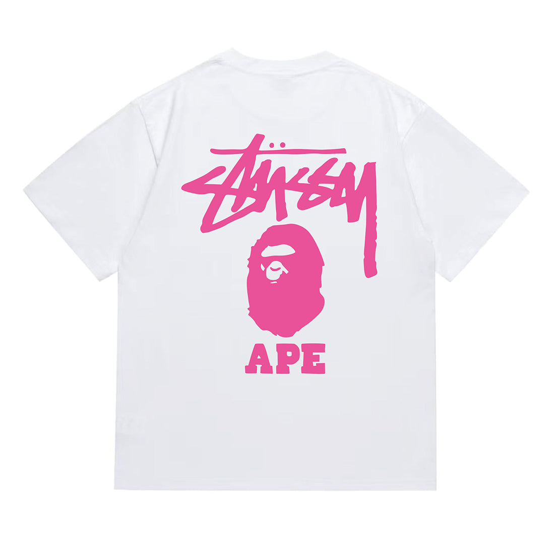 Bathing Shark and ape head print T-Shirt NextBlock