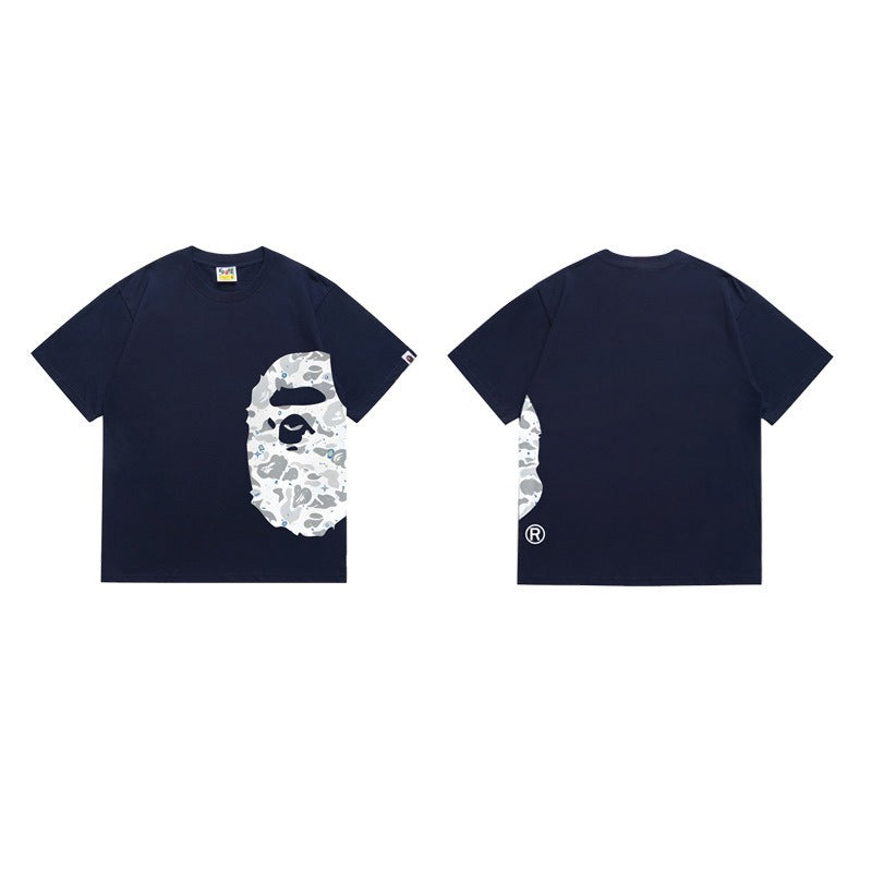Bathing Shark and ape head print T Shirts NextBlock