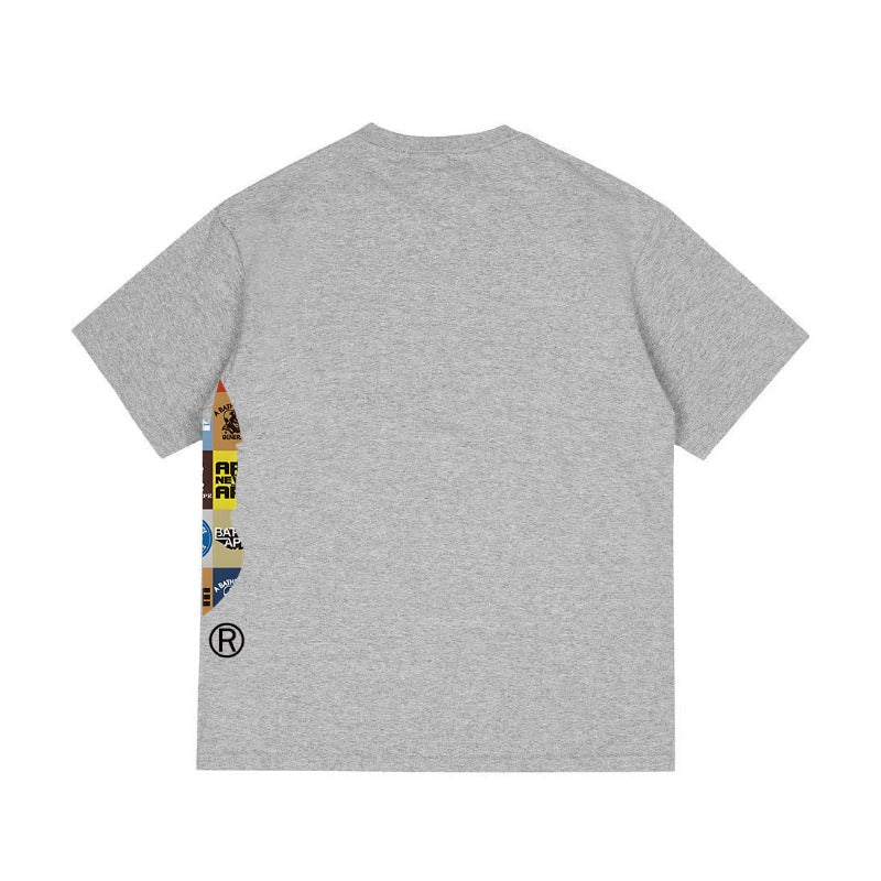 Bathing Shark and ape head print T Shirts NextBlock