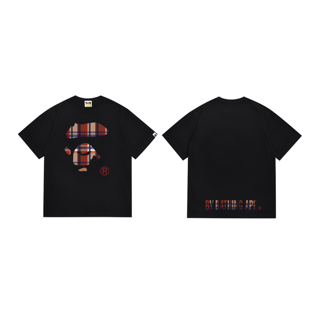 Bathing Shark and ape head print T-Shirt NextBlock
