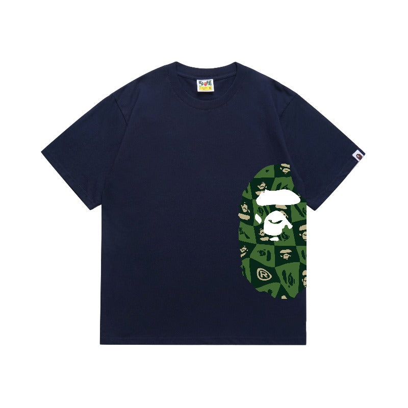 Bathing Shark and ape head print T Shirts NextBlock