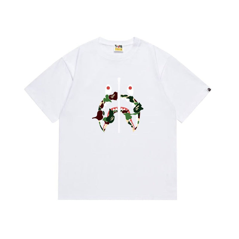 Bathing Shark and ape head print T Shirts NextBlock