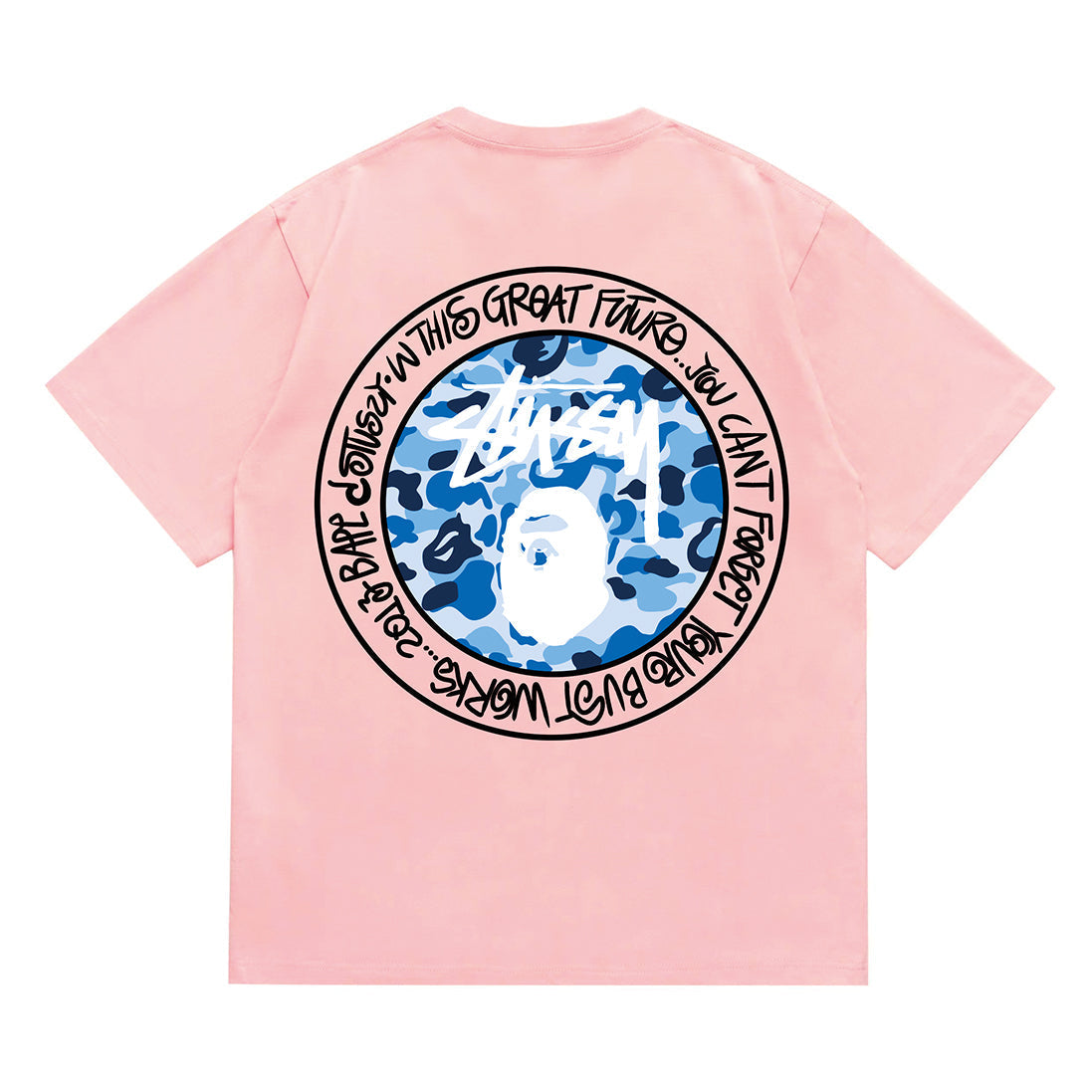 Bathing Shark and ape head print T-Shirt NextBlock