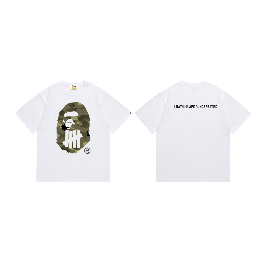 Bathing Shark and ape head print T-Shirt NextBlock