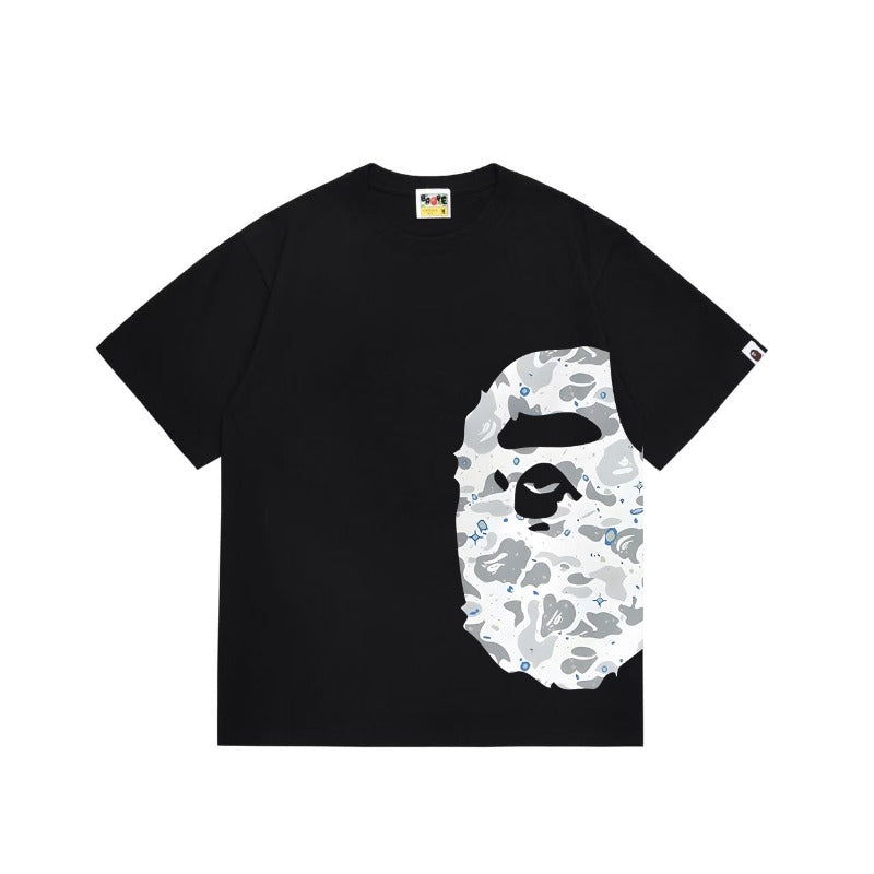 Bathing Shark and ape head print T Shirts NextBlock