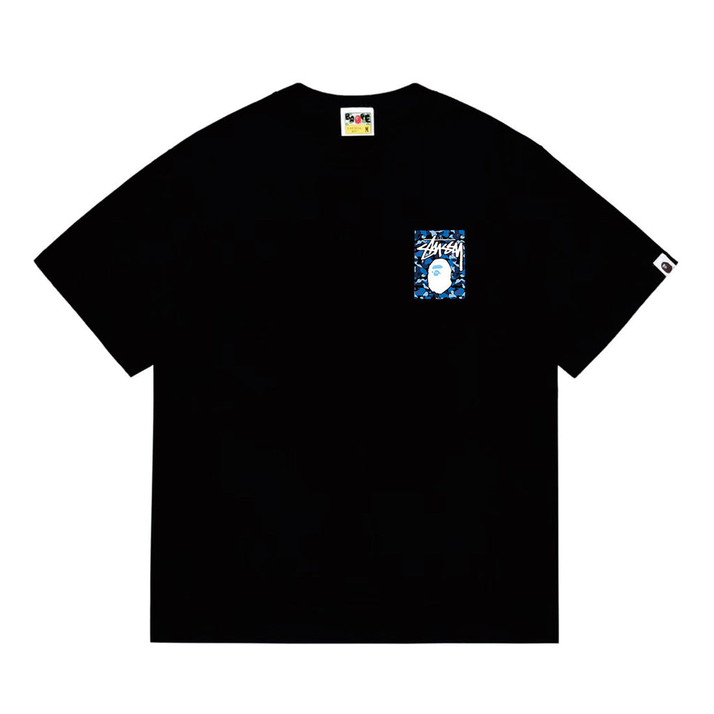 Bathing Shark and ape head print T-Shirt NextBlock