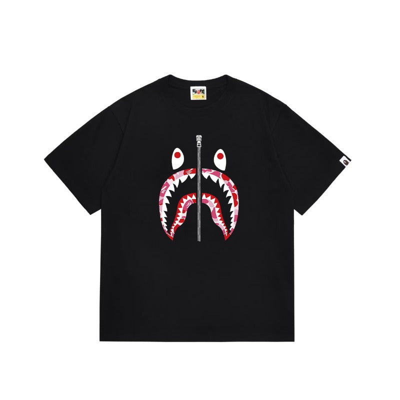 Bathing Shark and ape head print T Shirts NextBlock