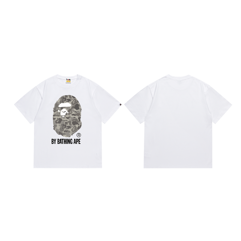 Bathing Shark and ape head print T-Shirt NextBlock