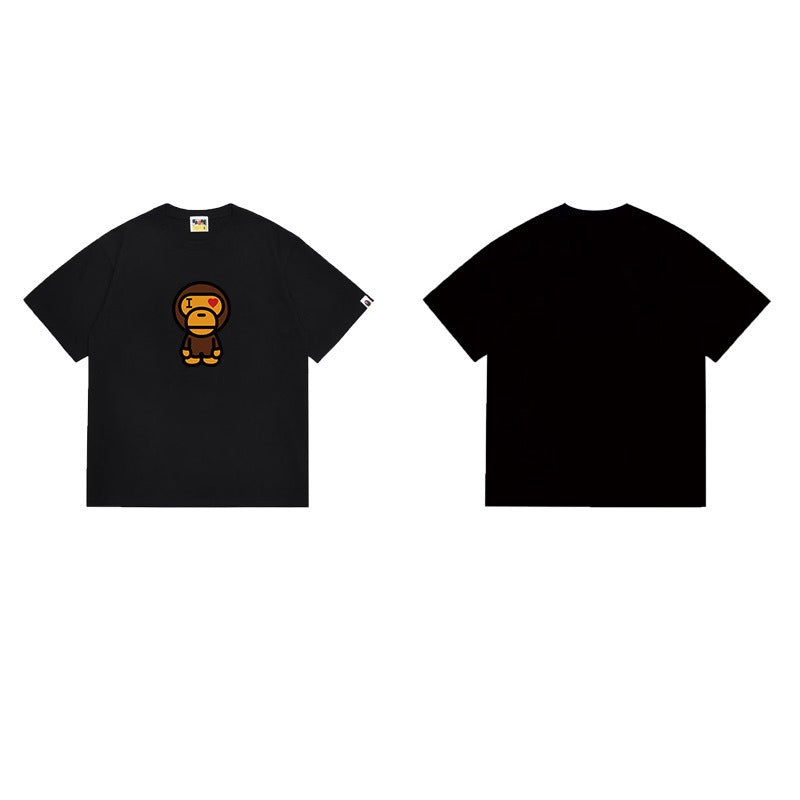Bathing Shark and ape head print T Shirts NextBlock