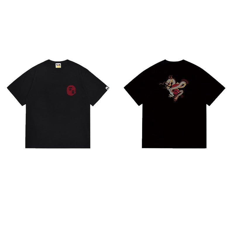 Bathing Shark and ape head print T Shirts NextBlock