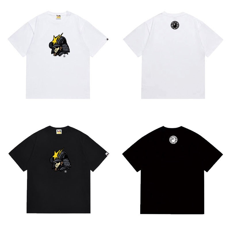 Bathing Shark and ape head print T Shirts NextBlock