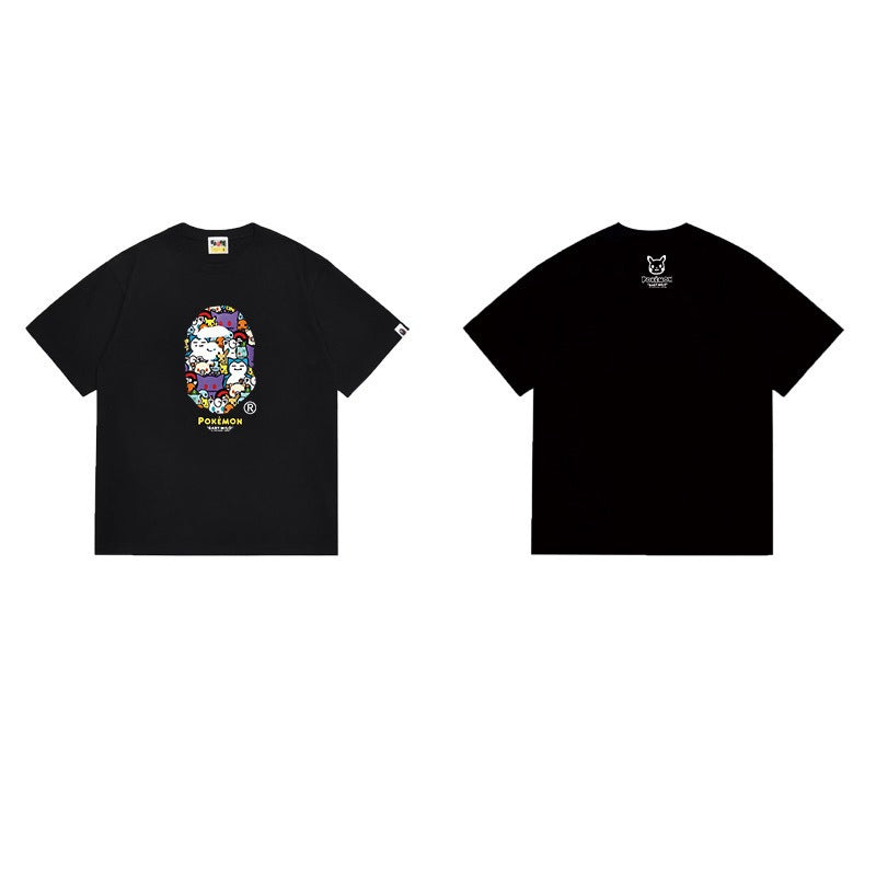 Bathing Shark and ape head print T Shirts NextBlock