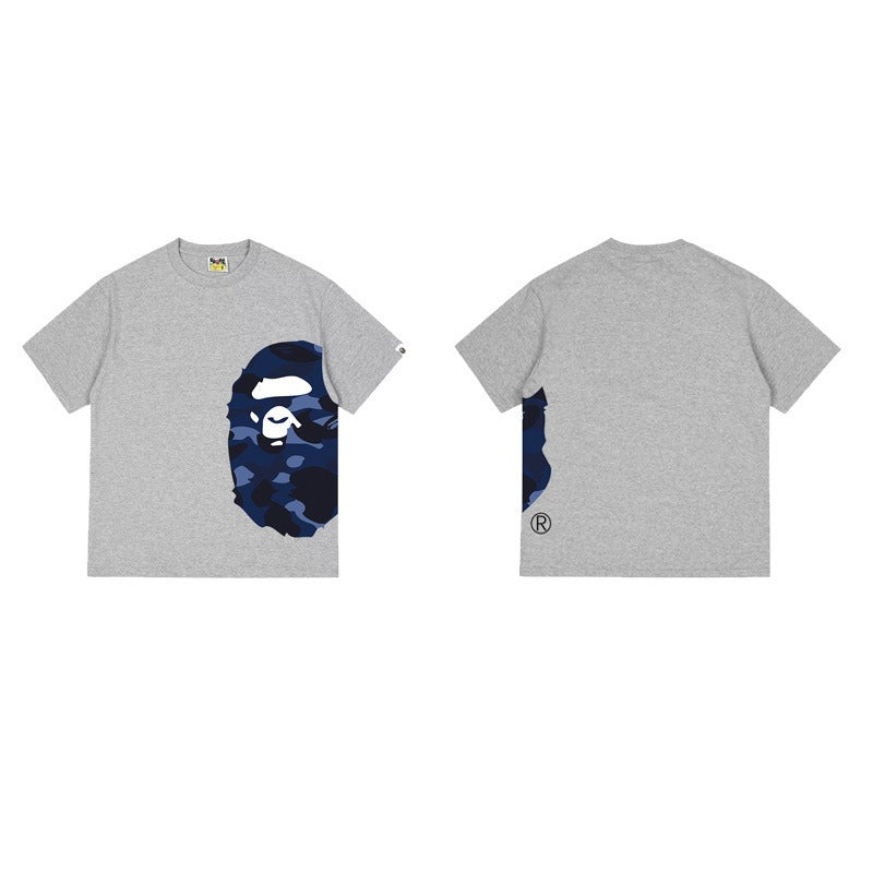 Bathing Shark and ape head print T Shirts NextBlock