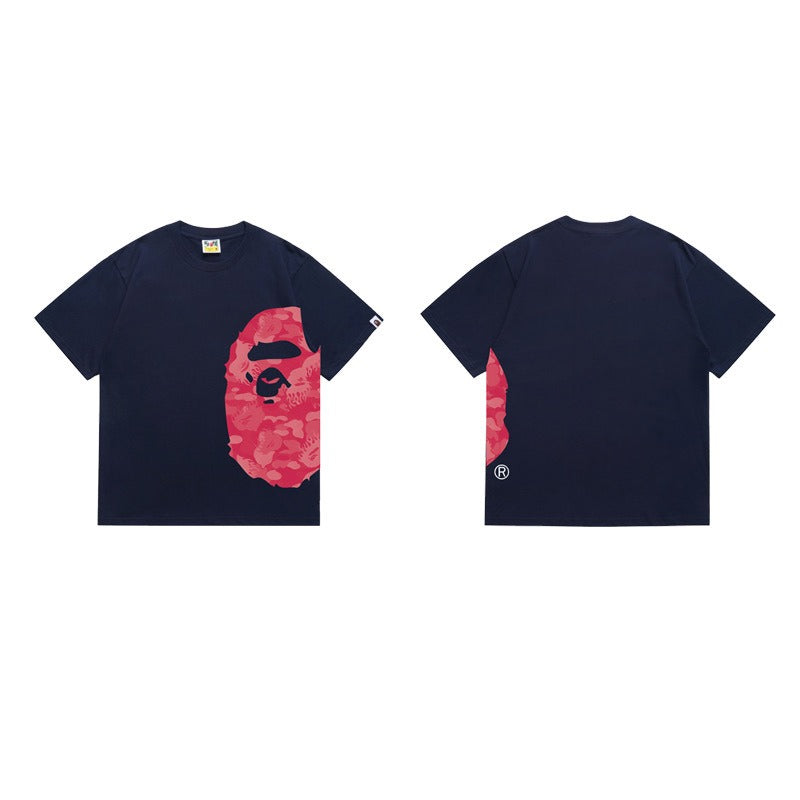 Bathing Shark and ape head print T Shirts NextBlock