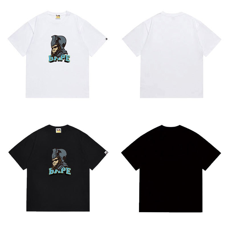 Bathing Shark and ape head print T Shirts NextBlock