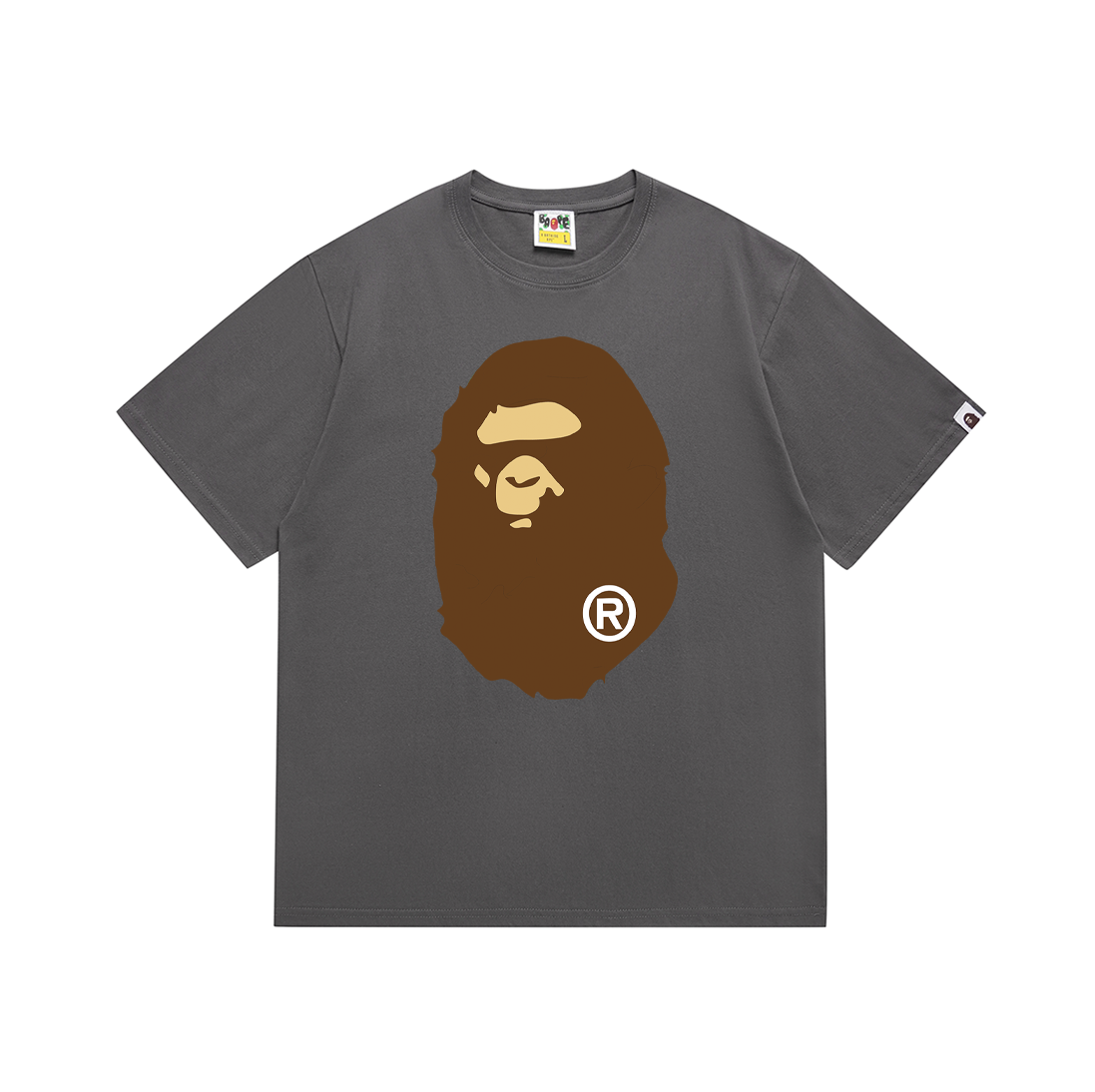 Bathing Shark and ape head print T-Shirt NextBlock