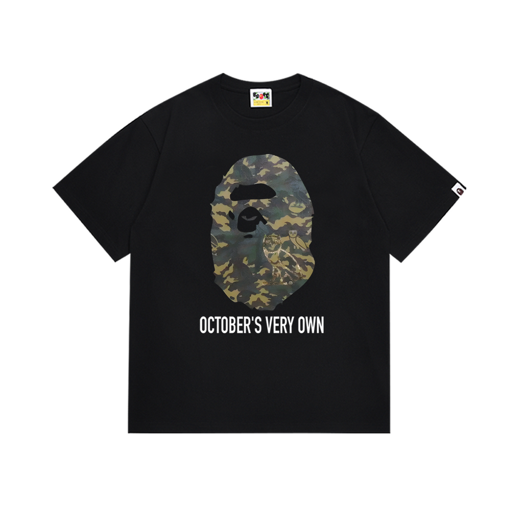 Bathing Shark and ape head print T-Shirt NextBlock