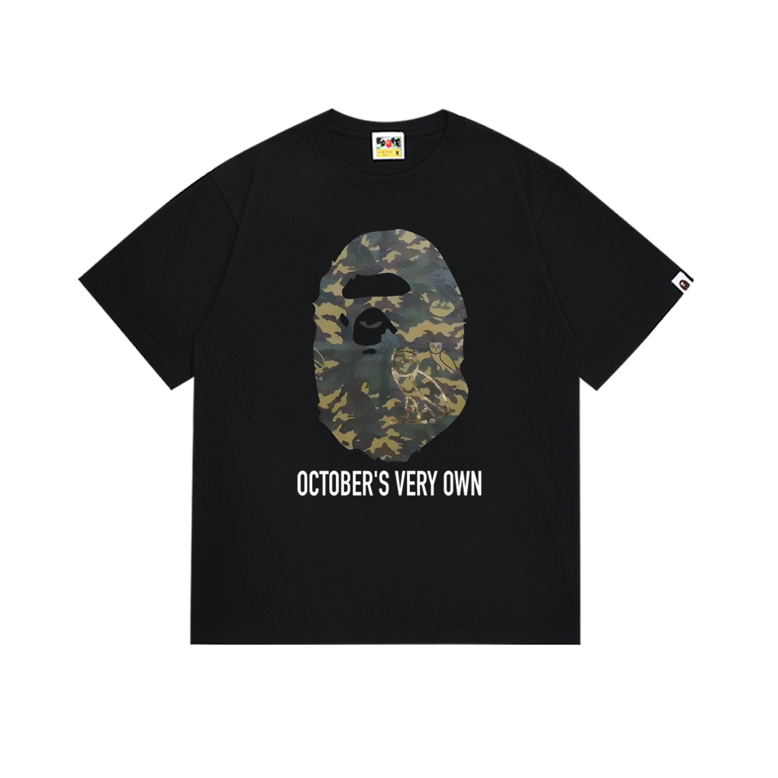 Bathing Shark and ape head print T-Shirt NextBlock