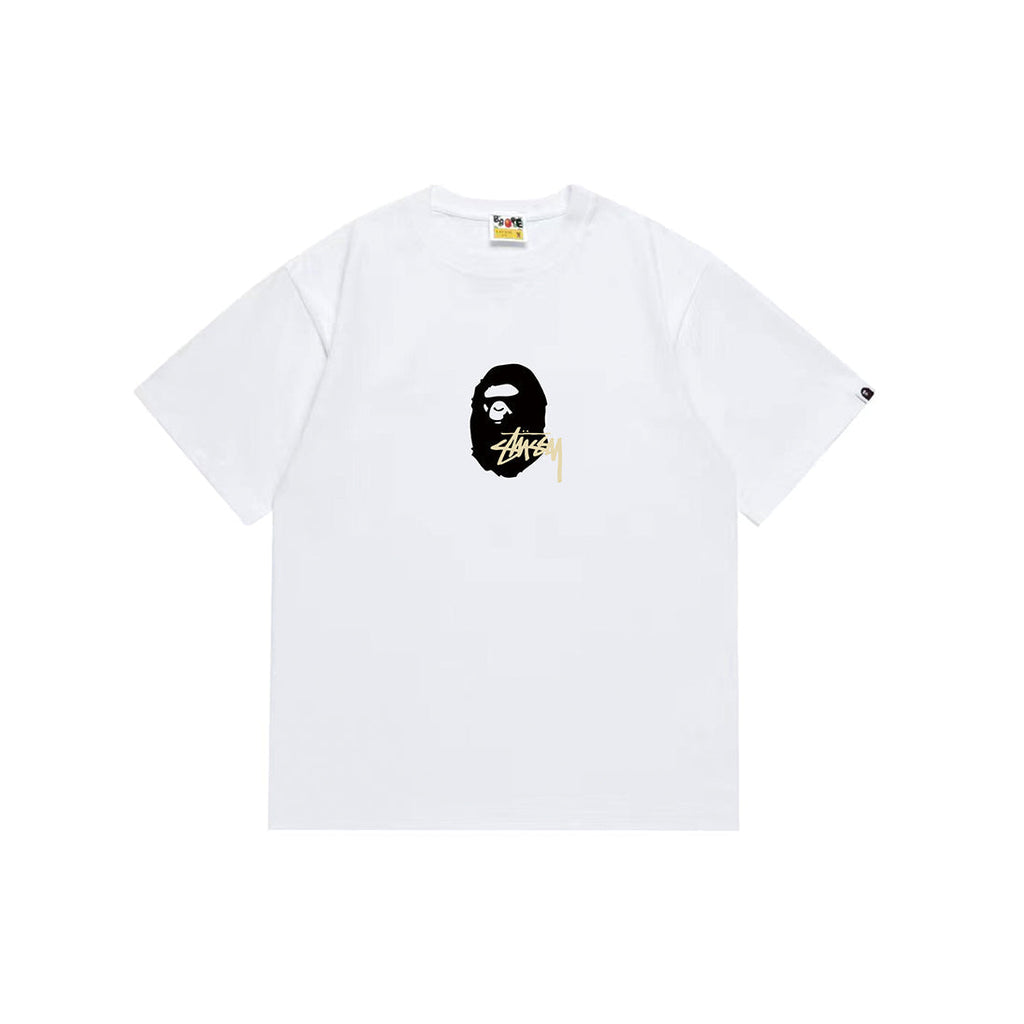 Bathing Shark and ape head print T-Shirt NextBlock