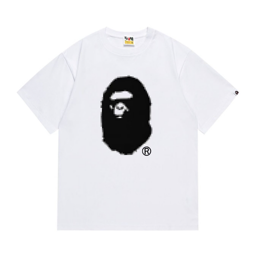 Bathing Shark and ape head print T-Shirt NextBlock