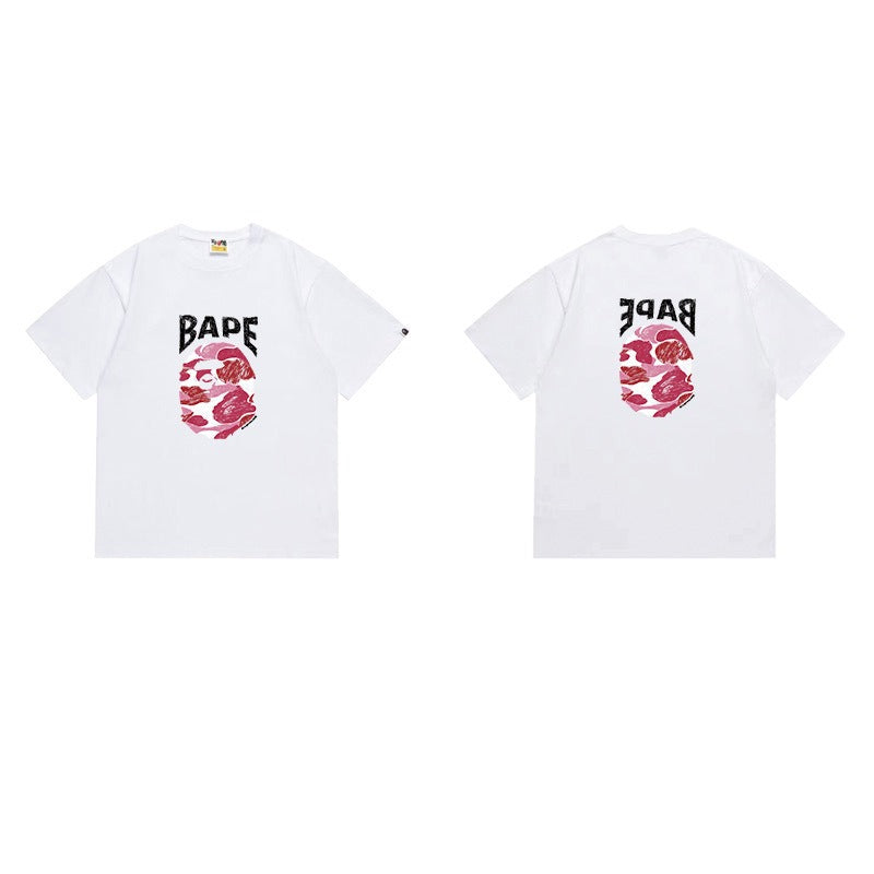 Bathing Shark and ape head print T Shirts NextBlock