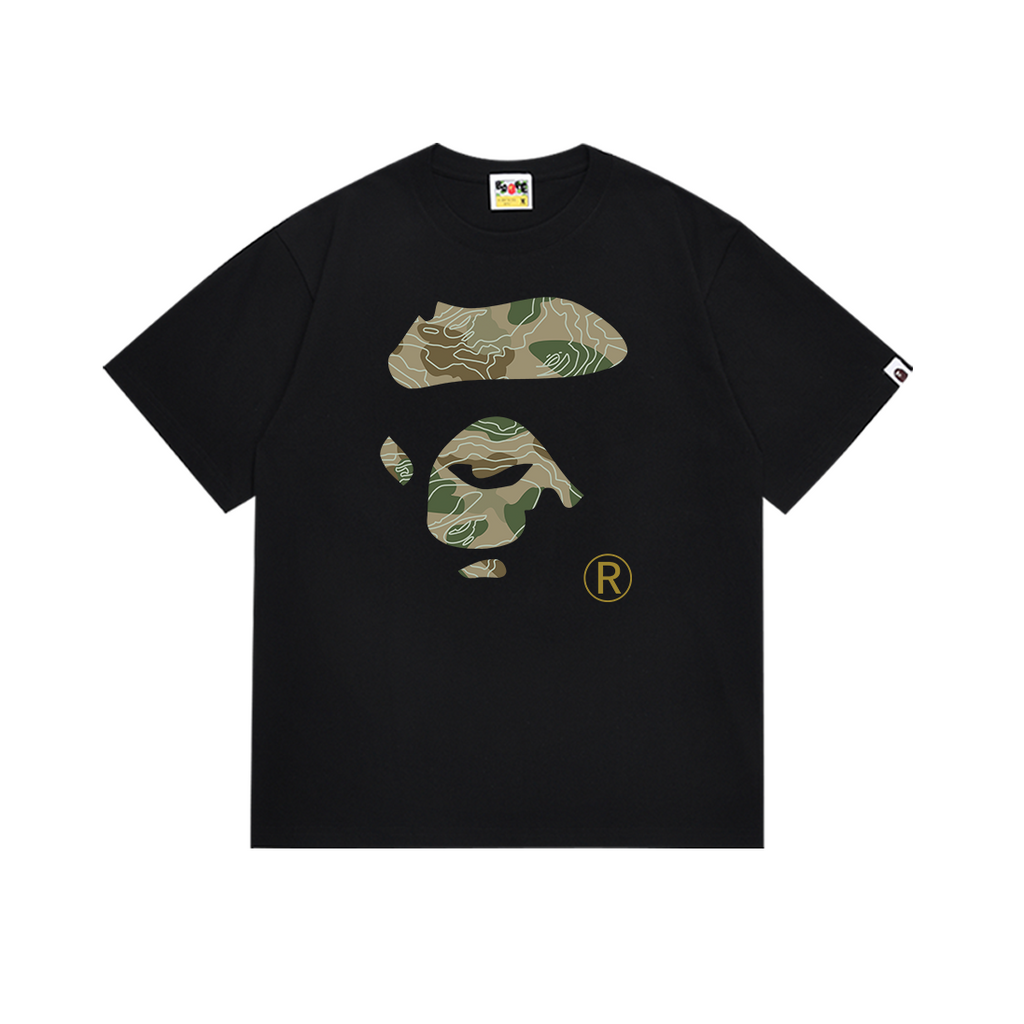 Bathing Shark and ape head print T-Shirt NextBlock