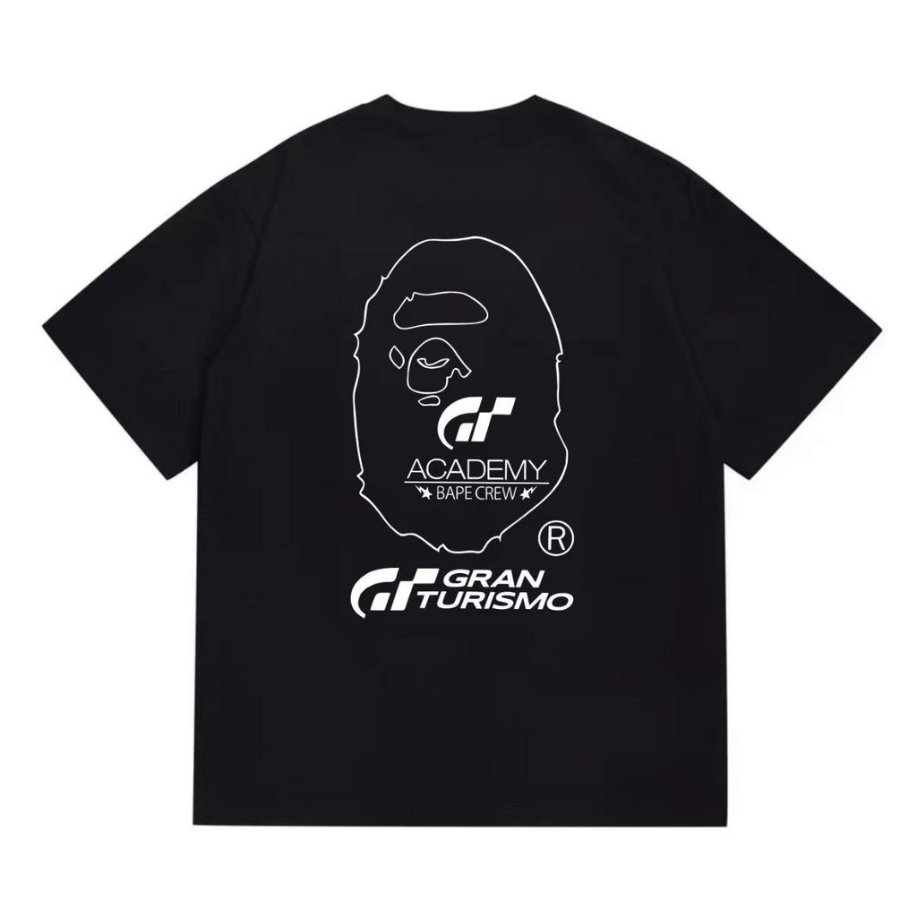 Bathing Shark and ape head print T-Shirt NextBlock