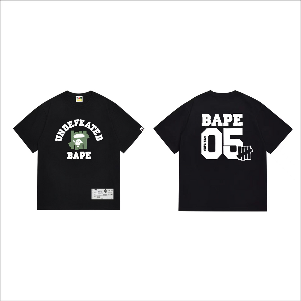 Bathing Shark and ape head print T-Shirt NextBlock
