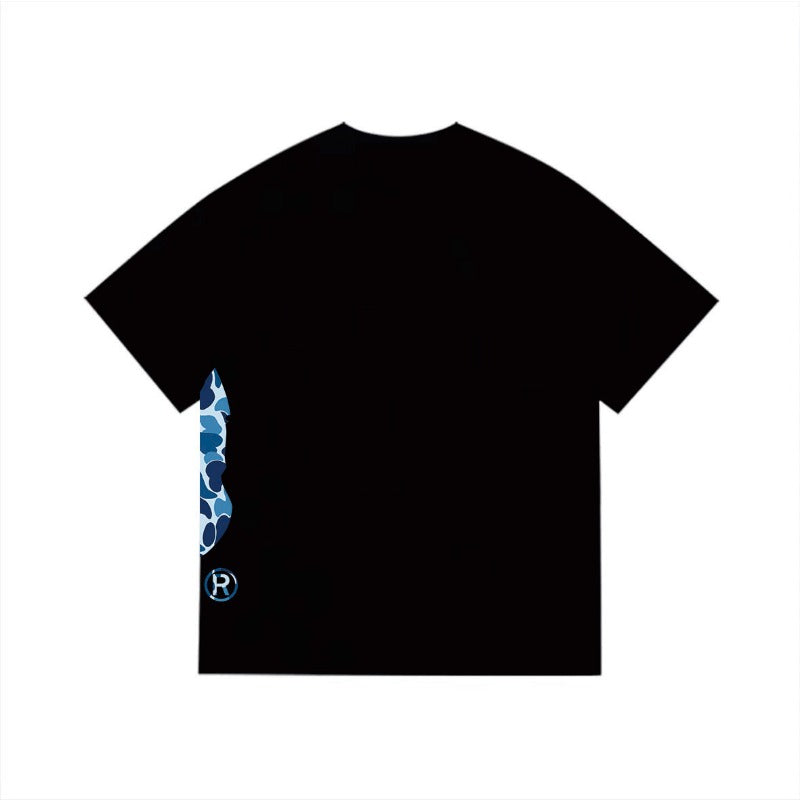 Bathing Shark and ape head print T Shirts NextBlock