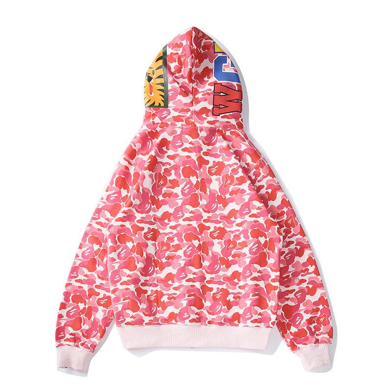 Bathing Shark and ape head print Hoodie Spring and Autumn Zipper Hoodie Sweater NextBlock