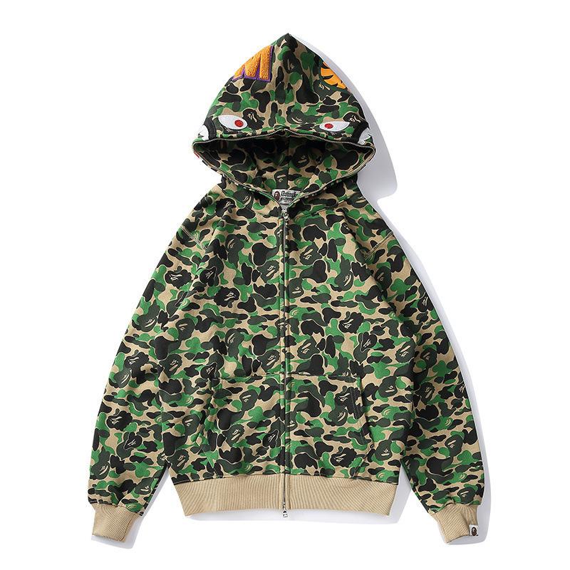 Bathing Shark and ape head print Hoodie Spring and Autumn Zipper Hoodie Sweater NextBlock