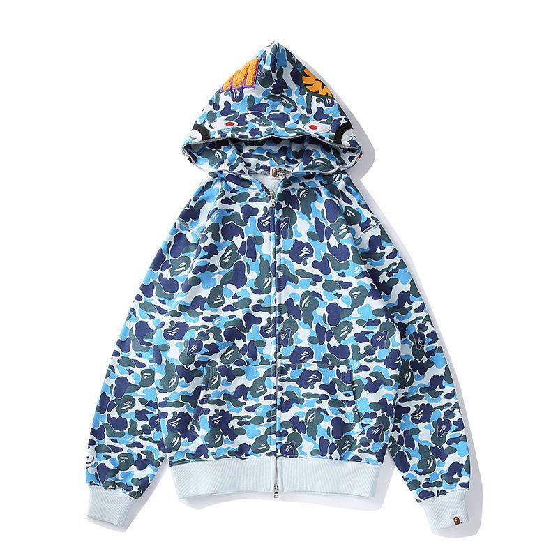 Bathing Shark and ape head print Hoodie Spring and Autumn Zipper Hoodie Sweater NextBlock