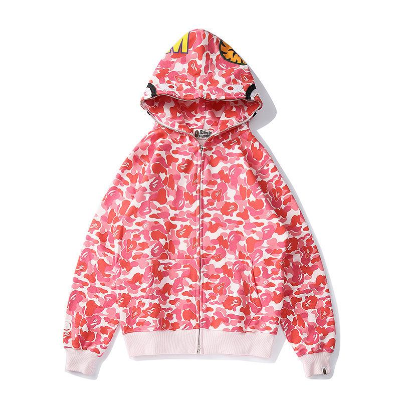 Bathing Shark and ape head print Hoodie Spring and Autumn Zipper Hoodie Sweater NextBlock