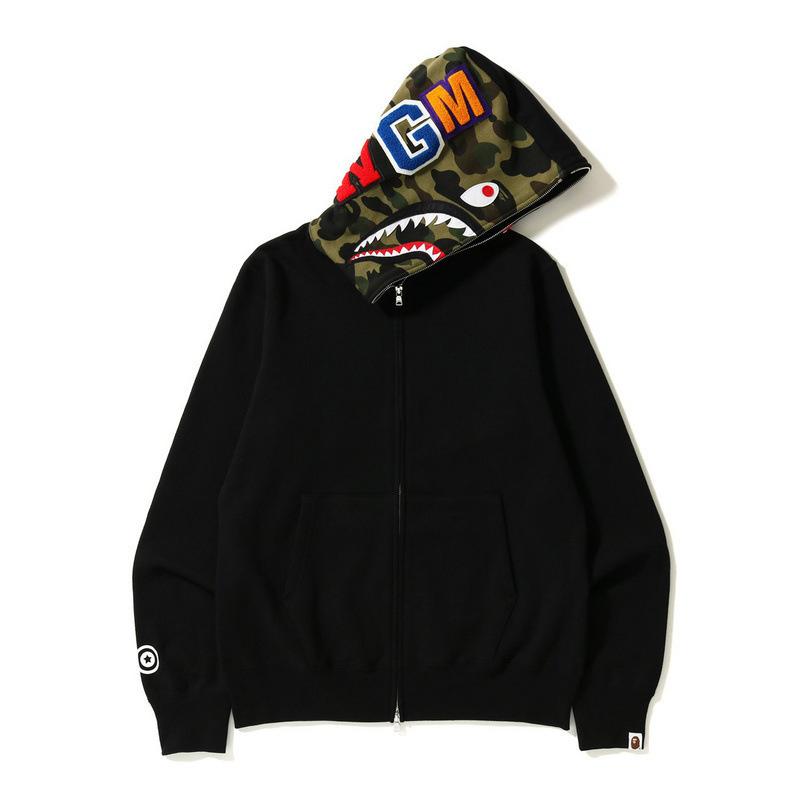 Bathing Shark and ape head print Hoodie Autumn and Winter Men's Cotton Hooded Sweater Fleece Jacket NextBlock