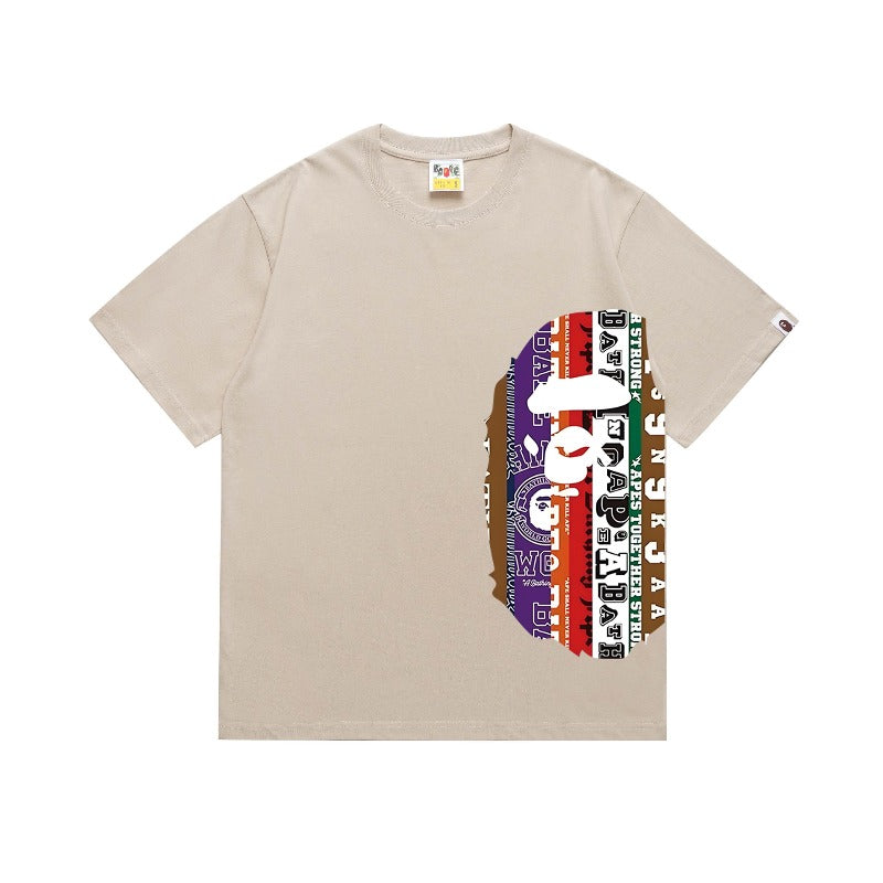 Bathing Shark and ape head print T Shirts NextBlock