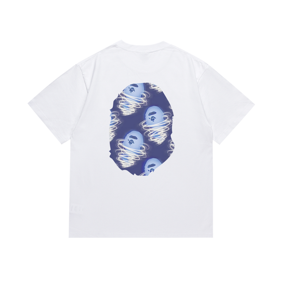 Bathing Shark and ape head print T-Shirt NextBlock