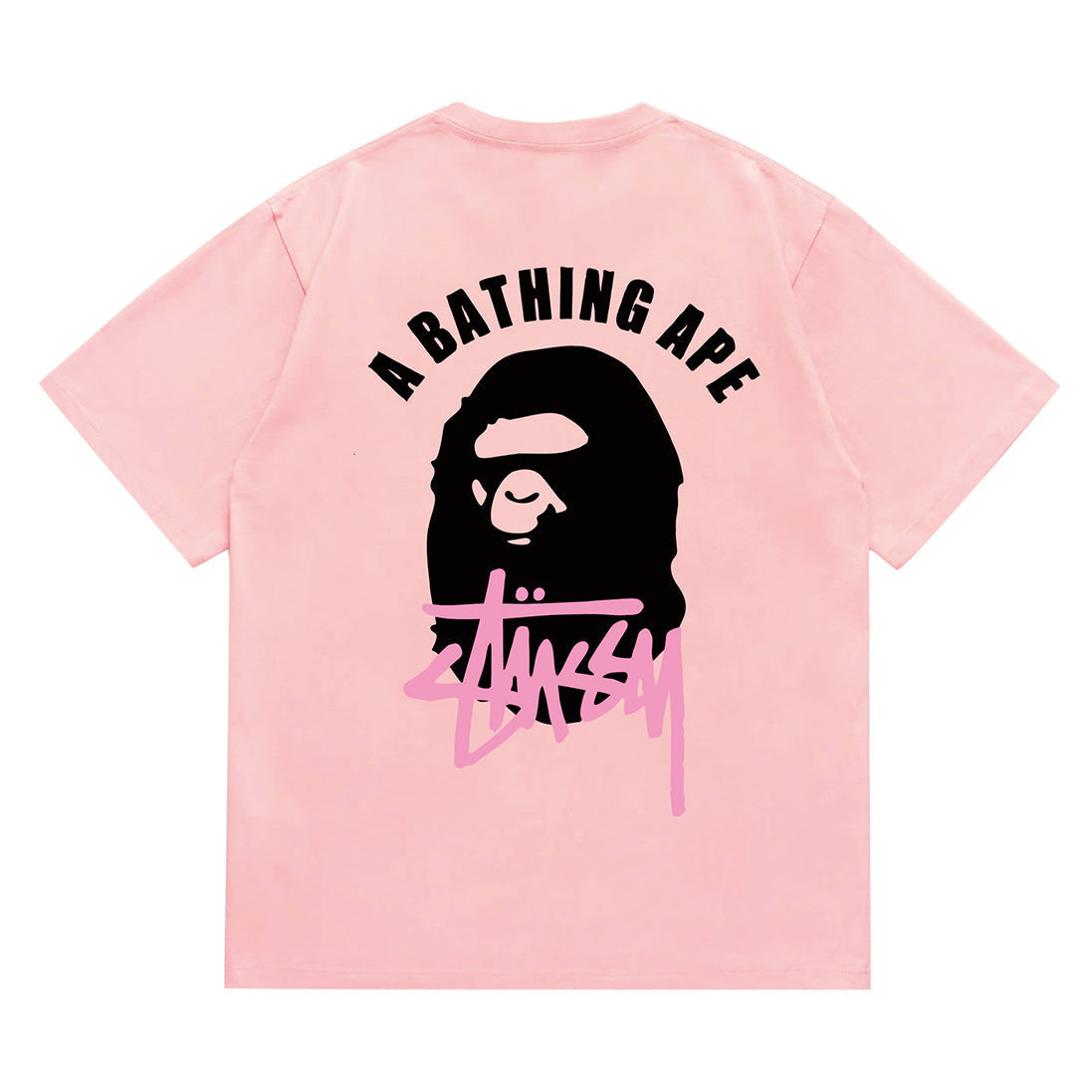 Bathing Shark and ape head print T-Shirt NextBlock