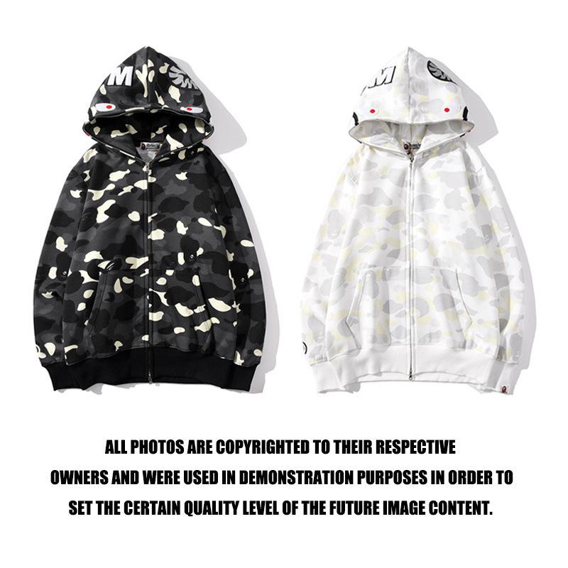 Bathing Shark and ape head print Hoodie Men's and Women's Luminous Spot Camouflage Sweater NextBlock