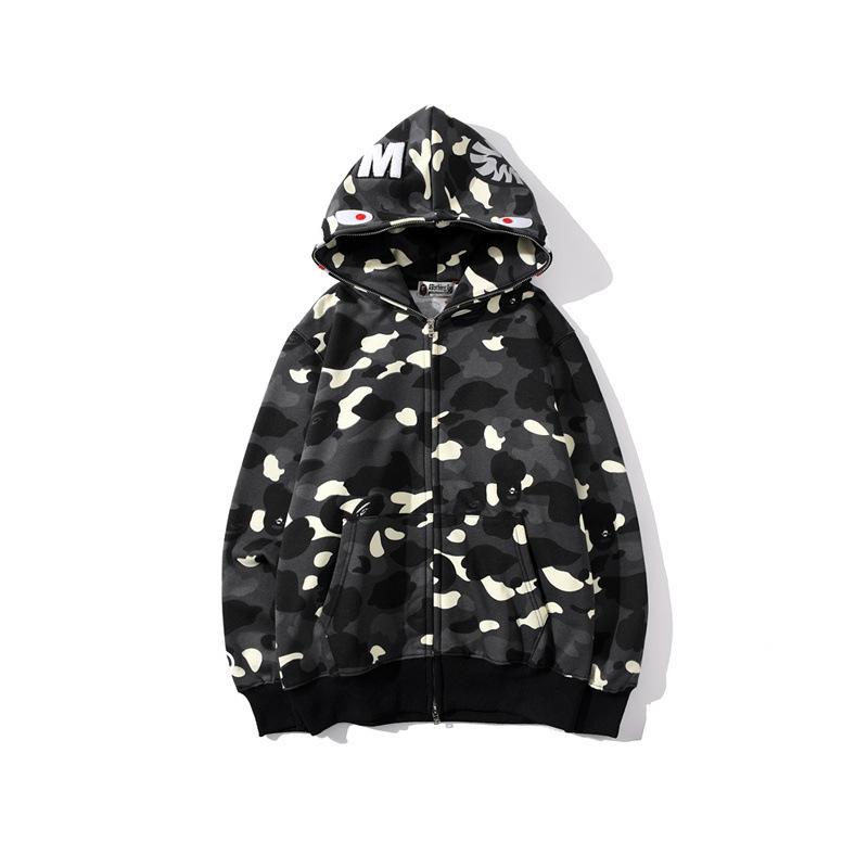 Bathing Shark and ape head print Hoodie Men's and Women's Luminous Spot Camouflage Sweater NextBlock