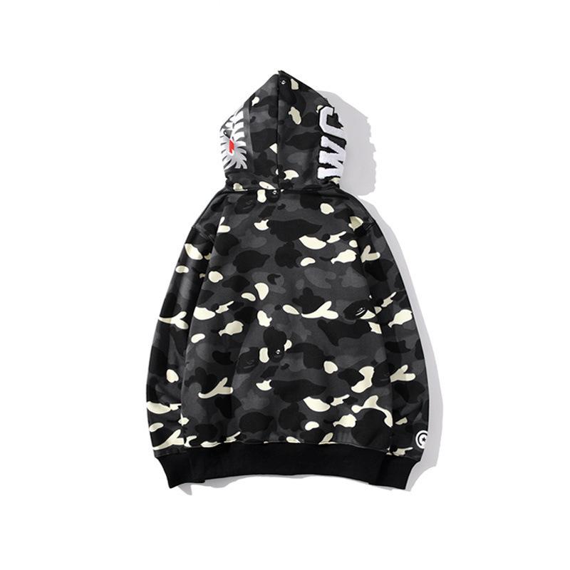 Bathing Shark and ape head print Hoodie Men's and Women's Luminous Spot Camouflage Sweater NextBlock