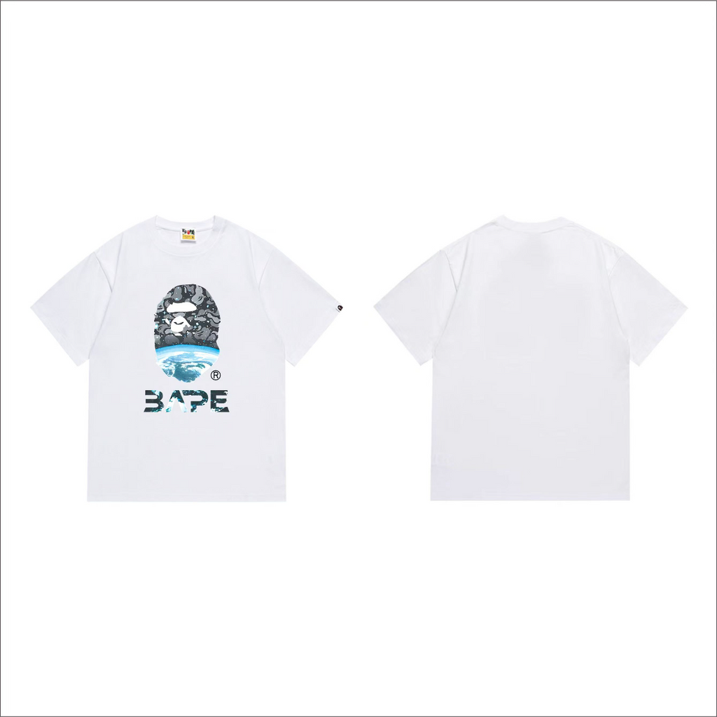 Bathing Shark and ape head print T-Shirt NextBlock