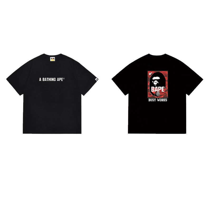 Bathing Shark and ape head print T Shirts NextBlock