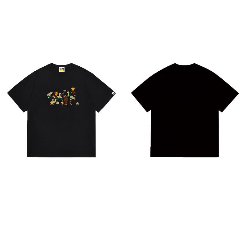 Bathing Shark and ape head print T Shirts NextBlock