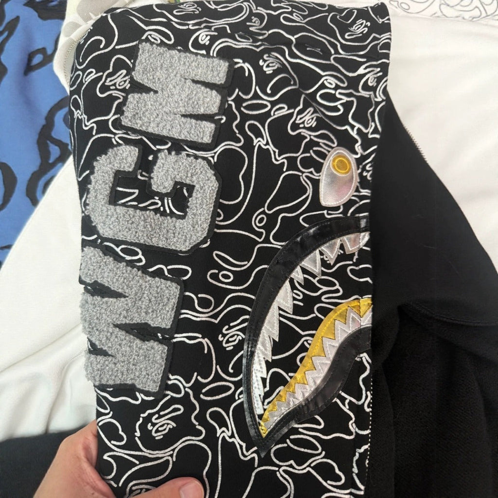 Bathing Shark and ape head print hoode BAPE empty mountain base shark bgm 3d digital NextBlock