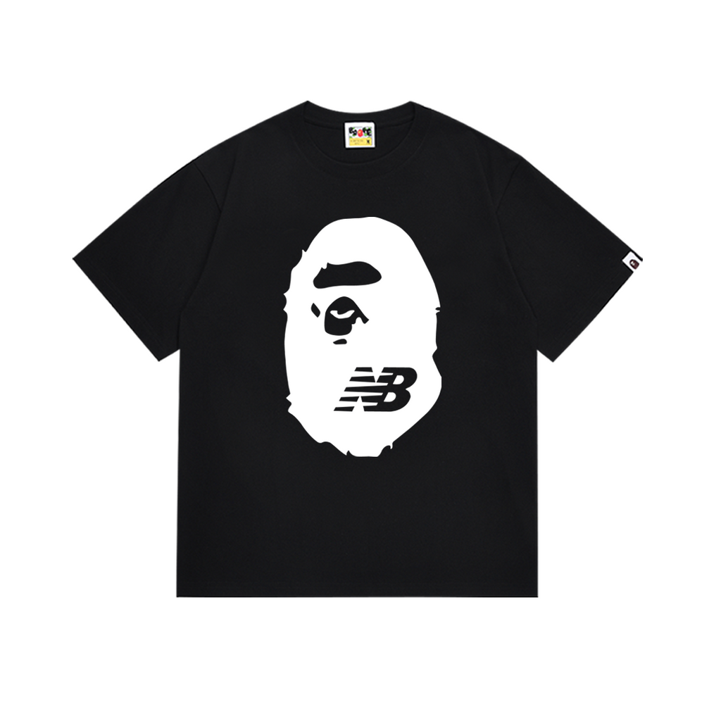 Bathing Shark and ape head print T-Shirt NextBlock