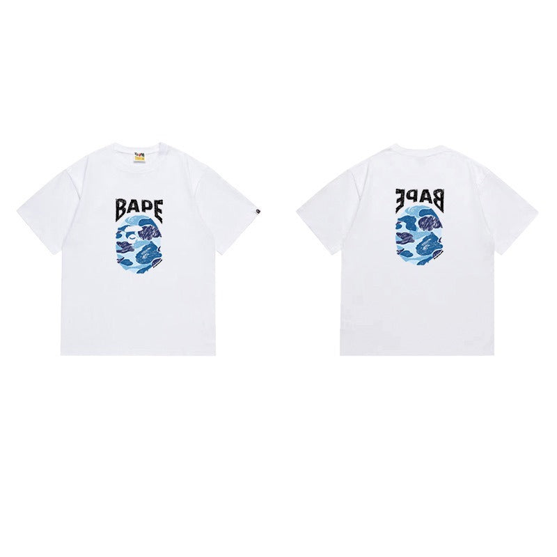 Bathing Shark and ape head print T Shirts NextBlock
