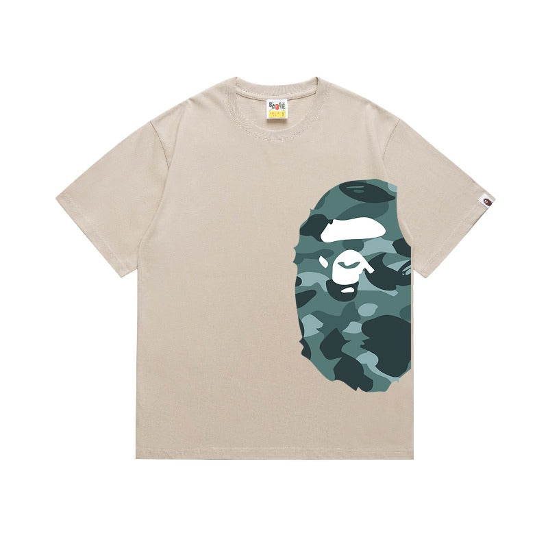 Bathing Shark and ape head print T Shirts NextBlock